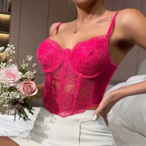 Sexy Lace French High End Design Sense Short Style Top Crop Top Off Shoulder Sleeveless Camisole 2024 Harajuku Korean Clothes