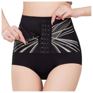 Women High Waist Shaping Briefs Tummy Control Front Button Slimming Panties Body Shaper Postpartum Abdominal Shapewear Underwear