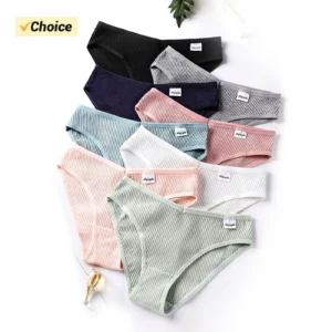 NEW Women's Solid Color Cotton Sexy Low-Rise Seamless Panties Sports Threaded Cotton Panties