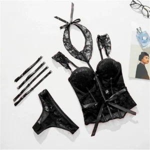 Sexy Corset Lingerie Set Underwire Bustier Padded Bra Two Piece Sexy Lingerie Underwear Ladies Strappy Erotic LingеRie Set