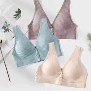 Cotton Maternity Nursing Bras Pregnant Breastfeeding Front Button Thin Breatable Pregnancy Women Underwear No Underwire Bralette