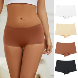 Elastic Waistband Panties Women Casual Solid Color Flat Leggings Comfortable And Breathable Mid Waist нижнее белье женское