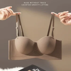 Sexy Seamless Half Cup Bra Women's Push Up Small Breast Showing Big Beautiful Back Bra No Wires Strapless Underwear