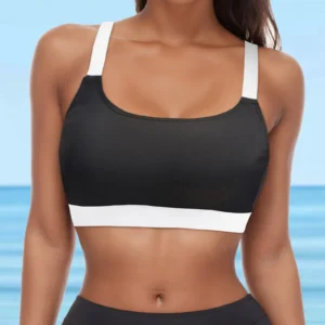 Push Up Sexy Swimming Wear Bra Women Lace Up Swimwear Tops Underwire Full Coverage Bikini Top Push Up Swim Maillot De Bain Femme