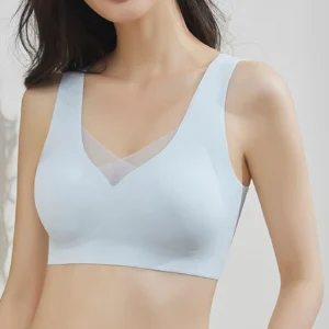 Women Shockproof Running Fitness Bras Womens Wireless Bras V Mesh Comfortable Bralette Supportive Tshirt Ropa Interior Femenina