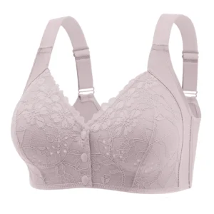 Women'S Vintage Front Button Bra Women'S Lightweight Thin Gathered Bra Without Steel Ring Large Size Bra Mother Lencerias Sexy