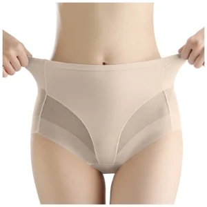 Women'S Ice Silk Panties Seamless Body Shaping Ultra-Thin Nude Sense Quick Drying Facial Mask Pants Abdominal Yoga Underpants